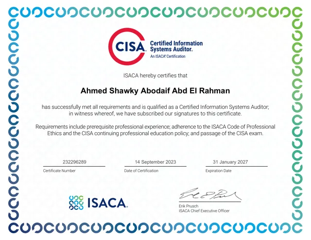 Certified Information Systems Auditor (CISA) — ISACA