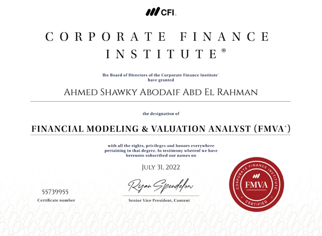 Financial Modeling & Valuation Analyst (FMVA) — Corporate Finance Institute