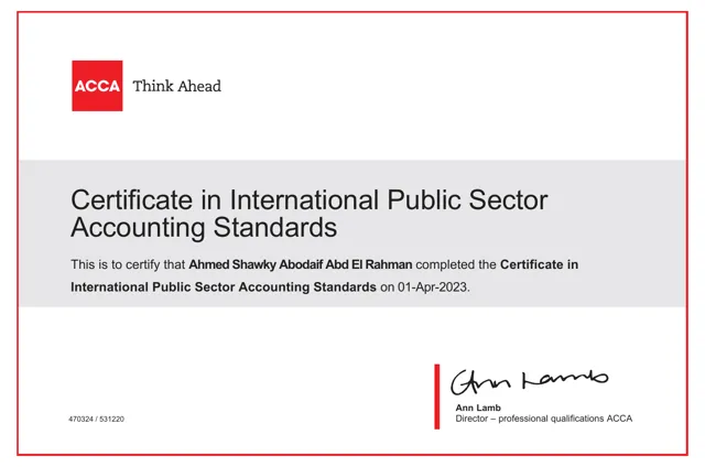 Certificate in International Public Sector Accounting Standards — ACCA